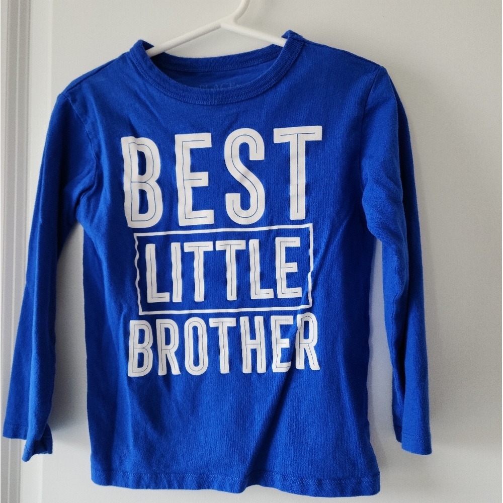 Boys szXS 4 The Childrens Place Best Little Brother Graphic Long Sleeve Tee Blue